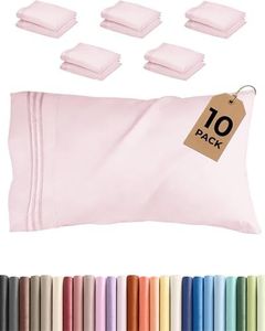 King Pillow Cases Set of 10 - Ultra Soft Hotel Quality Pillowcase Covers - Comfy & Wrinkle Free - Stain & Fade Resistant - Easy-Care, Machine Washable Pillow Protectors - 10 Piece Set - Lavender Pink