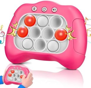 Aolgen Quick Push Game，Pop Game Fidget Toys, Fast Push Bubble Game, Handheld Puzzle Game Sensory Toys ，Light Up Push Pop Game for Kids 3-12 Girls and Boys Teens Adults Decompression (Pink)
