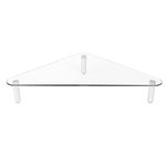 Kantek Corner Desk Glass Computer Monitor Stand Riser, 5mm Tempered Glass Platform, Holds Up to 40 Lbs, Keyboard Storage, 19.7" X 11" X 3.25", Clear