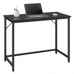 VASAGLE Computer Desk, Small Office Desk and Workstation, Work Desk for Home Office, Study, Bedroom, 50 x 100 x 76 cm, Industrial Style, Metal Frame, Black LWD041B56