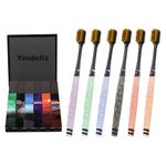 Yindella 6 Pcs Toothbrush Soft Bristles Manual Tooth Brush for Adults Deep Clean Multicolour Crystal Handle Great for Sensitive Teeth