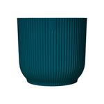 elho Vibes Fold Round 22 - Flower Pot from 100% Recycled Plastic - Indoor Plant Pot - Ø 22.0 x H 20.2 cm - Blue/Deep Blue