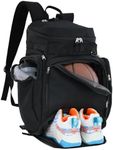 Basketball Backpack Bag with Large Shoe and Ball Compartment, 40L Soccer Backpack, Volleyball Sport Backpack Bag