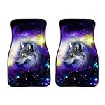 Showudesigns Wolf Galaxy Car Floor Mats Front Set of 2 Waterproof Anti-Slip Car Mats Automotive Floor Mats Universal Fit SUV Sedan Truck