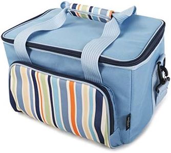 Greenfield Collection - 20L Foldable Cooler Bag, Lightweight Insulated Lunch Bag with Netting; Perfect Summer Beach Bags, Cool Bags Large for Beach, Camping and Picnics in Sky Blue