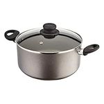 Judge Everyday JDAY044 Non-Stick Large Casserole Pot & Lid, 24cm 4.6L with Stay Cool Handle, Aluminium, Teflon, Dishwasher Safe