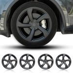 Arcoche 2025 2026 Model Y 19 inch Wheel Covers for Tesla Accessories 4 Pcs Rim Protector Hubcap Model Y Juniper Hubcaps ABS Material Wheel Covers Replacement(Matte Black)