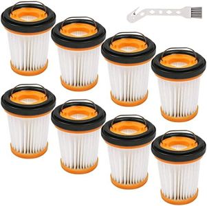 8 Pack WV201 Vacuum Filters Replacement for Shark Wandvac ION W1 S87 Cordless Handheld Vacuum WV200, WV201, WV205, WV220 Handheld Vacuum, 8 Pack Vacuum Filters, Compare to Part # XHFWV200