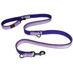 HALTI Double-Ended Lead For Dogs, Size Large, Purple, 2m, Best Premium Puppy & Dog Leash, Neoprene-Padded, Easy to Use, Reflective, Adjustable Lengths, Ideal Dog Lead for Hands Free Running & Training