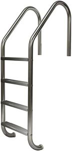 Aqua Select 4-Step Stainless Steel Pool Ladder with Stainless Steel Steps | Entry and Exit System for In-Ground Swimming Pools | 1.90-Inch Outer Diameter