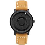 EUTOUR Magnetic Mens Watches Quartz Watch Business Casual Fashion Wrist Watches Leather Strap Brown Watches Men 40mm