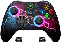 HASACOOL Wireless Switch Pro Controller for Nintendo Switch/Lite/OLED, LED Wired Windows PC Gmaepad-Wireless iOS/Android Remote Switch Controllers with Cool RGB Light/Programmable