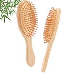 YUNAI Bamboo Paddle Wooden Hair Brush – Natural Bamboo Air Cushion Comb for Massaging Scalp, Reduce Frizz No Hair Tangle Large Oval Brush for Curly Hair