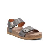 Taos Women's Luckie Sandal, Steel Leather, 10-10.5