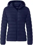 ZSHOW Women's Puffer Jacket Light Packable Hooded Winter Coat(Navy,Small)