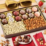 WINNI - 12 Pcs Chocolate Truffles With Almond & Cashew Gift Packs - Premium Gifts | Chocolate Belgian luxury Gift | Chocolate Truffle Gift Hamper, Bouquet & Basket Box | Handmade