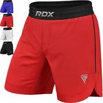 RDX MMA Shorts for Training and Kick Boxing, Trunks for Bodybuilding, Cage Fighting, Muay Thai,BJJ Grappling, Combat Sports Red