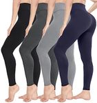 CTHH 4 Pack Leggings for Women-High Waisted Non See-Through Yoga Pants Tummy Control Workout Gym Tights