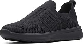 Clarks Cloudsteppers Women's Ezera Walk Shoe, Black Text, 10 M US