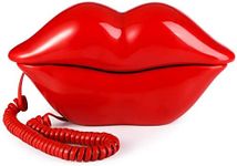 Suwimut Red Mouth Telephone, Wired Novelty Cute Sexy Lip Phone, Real Corded Lip Shaped Landline Phone Desk Corded Phone for Home Hotel Office Decor Gift