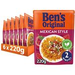 BEN'S ORIGINAL Mexican Style Microwave Rice, Bulk Multipack 6 x 220g pouches