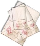 Popular Bath Dublin Rose, Towel Set, Beige