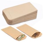 Yharnamite 100 Pcs Coin Envelopes, 2.36x3.9inch Mini Envelopes, Cash Envelopes, Small Envelopes, Seed Envelopes, Kraft Paper Envelopes for Packing or Storing Small Items, Coin, Wages, Seeds (Brown)