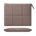 MoKo 9-11 Inch Puffy Tablet Sleeve Bag Fit with New 11-inch iPad Pro M4/iPad Air M2, iPad 10th Gen 10.9, iPad Pro 11, iPad Air 4/5th Gen 10.9, Built-in Elastic Band, PU Leather Carrying Case, Coffee