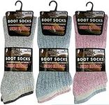 3 Pairs Womens Non Elastic Wool Blend Thermal Diabetic Boot Socks Thick Warm 4-8