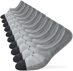WANDER No Show Socks 10 Pack Thin Non Slip Low Cut Invisible Loafer Socks Men&Women Boat Liner(10 Pairs Grey,Sock Size:6-8)