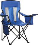 Amazon Basics Mesh Folding Outdoor Camping Chair With Bag - 28 x 21 x 36 Inches, Blue