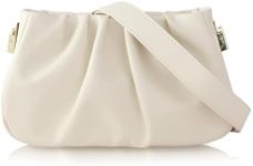 JENSVOIR Shoulder Bag for Women - White Purse PU Leather Bag, Designer Zipper Close Handbag for Party Prom Wedding