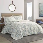 Eddie Bauer - Queen Quilt Set, Reversible Cotton Bedding with Matching Shams, Lightweight Home Decor for All Seasons (Arrowhead Blue, Queen)