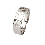 Hammered Sterling Silver Handmade Statement Band Ring, Adjustable to Sizes 9-14