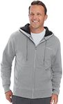 Champion Men's Powerblend Zip-up Hoodie, Oxford Gray Small Script, Large