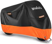 MOSFiATA Waterproof Motorbike Cover,Motorcycle Cover 210D Thickned Oxford Cloth with Lock Holes,Motorbike Cover Waterproof for Honda, Yamaha, Suzuki, Kawasaki 104.4 * 41.34 * 49.21, XXXL,Orange