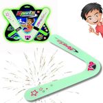 HINATI Night Glowing Flying Disc Ring Returning Boomerang for Kids (V Shaped) (V-Shape)