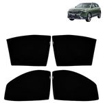 KINGSWAY Car Sun Shade Curtains Only Compatible with Skoda Kushaq (2026 Onwards) | Z-Black Fix-Type (Non-Magnetic) | UV & Heat Protection | Pack of 4 Pcs