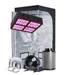 TopoGrow LED Grow Tent Complete Kit LED 600W LED Grow Light Kit +32"X32"X63" Indoor Grow Tent + 4" Fan&Filter&Ducting Combo Hydroponics Tent System (LED 600W, 32"X32"X63"+4")