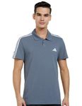 adidas Men's Striped Regular Fit Polo Shirt (JE9357_Onix