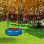 SWINGZY Rubber Tyre Swing For Adults And Kids/Swing For Indoor/Outdoor,Home,Balcony,Garden/Tree Swing With Net Seat Backyard,Playground,Playroom(Blue),5 Centimeters,61 Centimeters