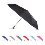 totes Men's and Women's Ultimate Protection Folding Umbrella with Auto Open Close Windproof Sun Protection, BLACK, 47" Canopy, Auto Open/Close Windproof Ultimate Compact Umbrella with UV and Water