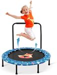 38" Kids Trampoline with Foldable Bungee Rebounder and Safety Padded Cover Mini Trampoline for Indoor and Outdoor use (Green)