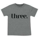 Wild and Happy Three Year Old Brithday Tshirts for Third Bday Party for 3 Year Old Toddler Boys in Grey 4T