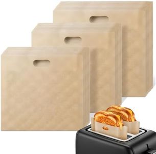 Toaster Bags Reusable 24 Pack, 3 Sizes for Melty Grilled Cheese with Zero Mess, Non-Stick Heat Resistant Sandwich Toaster Sleeves to 500°F, Small Medium Large Pouches Fit Standard Wide Slot, Microwave