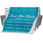 FILO ESTILO Gift for Nana Blanket, Great Nana Gifts from Grandkids, Nana Birthday Gifts, Presents for Nana from Grandchildren 153x127 cm (Teal, Sherpa)