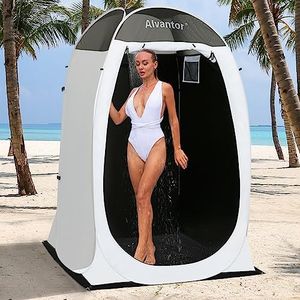 Alvantor Shower Tent Portable Changing Room, Outdoor Toilet, Pop Up Shelter for Privacy, Dressing Room, and Shelter - Teflon-Coated Fabric, Patent 4'x 4'x 7'