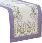 Home Bargains Plus Provence Rectangle Table Runner, 70 Inch Long, Holiday Blanchard Field of Lilacs, Wrinkle and Stain Resistant Fabric Table Runner for Dinner Parties and Banquet