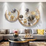 GXSDYYDS 3D Ginkgo Tree Metal Wall Art Decor, Wall Hanging Gold Sculptures Mural Hanging Modern Artwork Decoration for Living Room, Bedroom