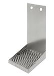 Kegco SEWM-810-2 8" Stainless Steel Wall Mount Drip Tray with Drain - 2 Shank Holes